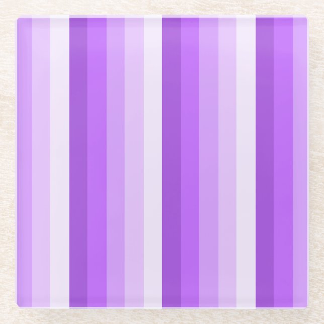 Dessous-de-verre En Verre Bandes d'ombre pourpres (Devant)