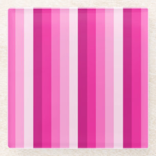 Dessous-de-verre En Verre Bandes d'ombre rose chaud