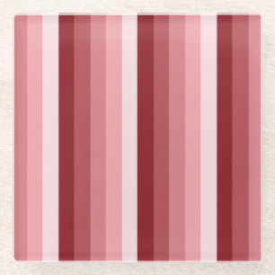 Dessous-de-verre En Verre Bandes d'ombre rouges