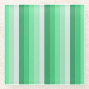 Dessous-de-verre En Verre Bandes d'ombre vertes