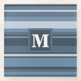 Dessous-de-verre En Verre Bandes gris monogramme