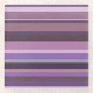 Dessous-de-verre En Verre Bandes horizontales mauves