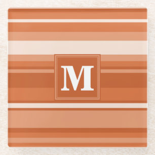 Dessous-de-verre En Verre Bandes orange monogrammes