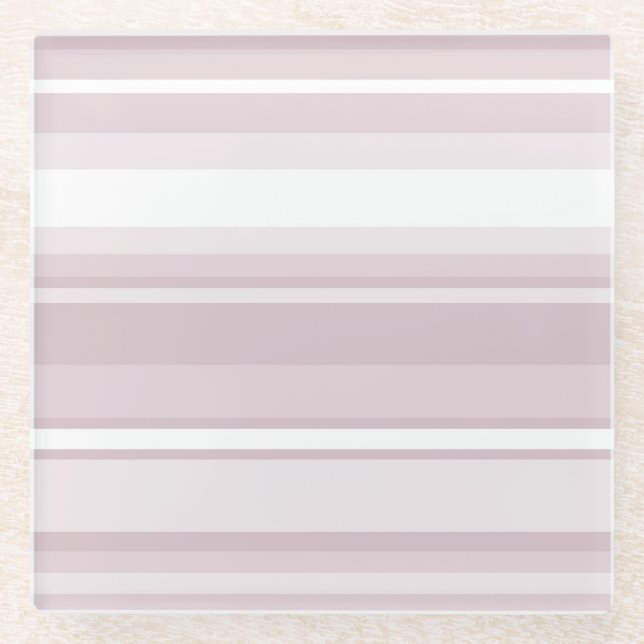 Dessous-de-verre En Verre Bandes roses à quartz rose (Devant)