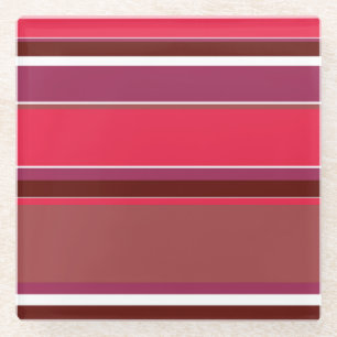 Dessous-de-verre En Verre Bandes rouges