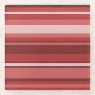 Dessous-de-verre En Verre Bandes rouges