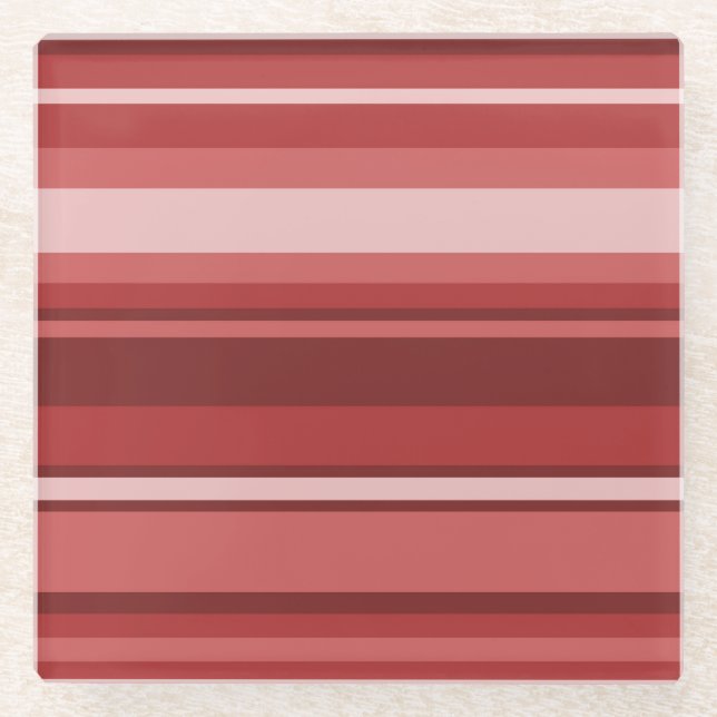 Dessous-de-verre En Verre Bandes rouges (Devant)