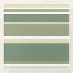 Dessous-de-verre En Verre Bandes vert olive