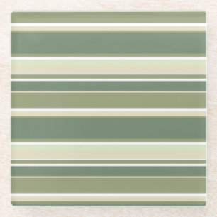 Dessous-de-verre En Verre Bandes vert olive