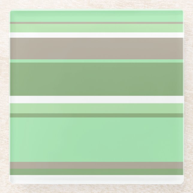 Dessous-de-verre En Verre Bandes vert pâle (Devant)