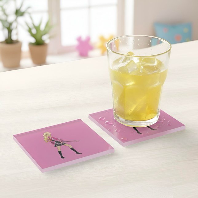 Dessous-de-verre En Verre Barbie Glass Coaster (Créateur téléchargé)