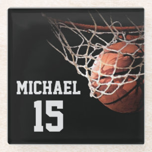 Dessous-de-verre En Verre Basketball Votre Nom
