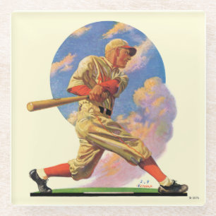 Dessous-de-verre En Verre Batteur de baseball