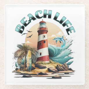 Dessous-de-verre En Verre Beach Life