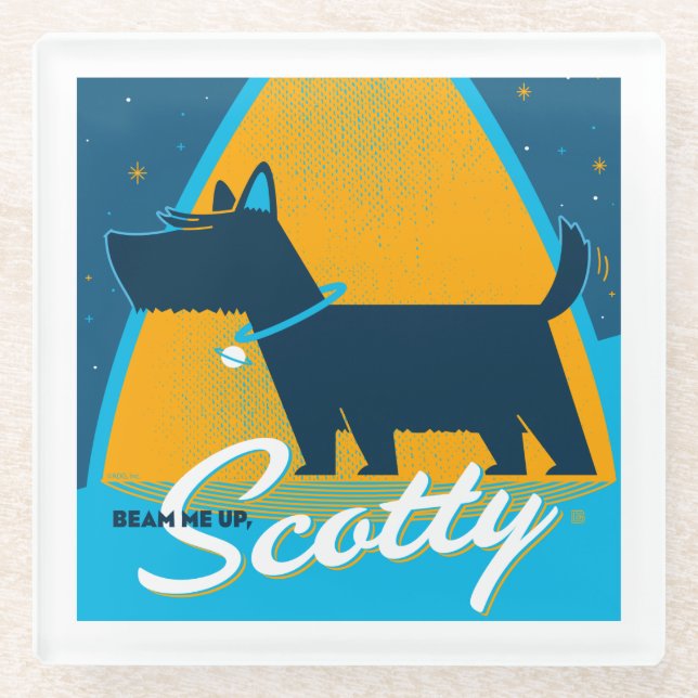Dessous-de-verre En Verre Beam Me Up Scotty (Devant)