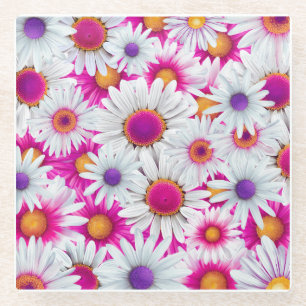 Dessous-de-verre En Verre Beau Dessous de verre de fleurs Marguerite