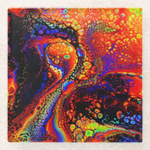 Dessous-de-verre En Verre Beau et coloré liquide de Molten