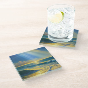 Dessous-de-verre En Verre Beau soleil océanique