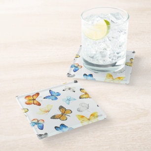 Dessous-de-verre En Verre Beautiful Butterfly Pattern
