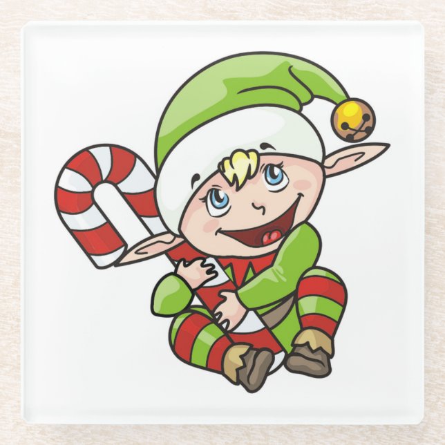 DESSOUS-DE-VERRE EN VERRE BÉBÉ ELF (Devant)