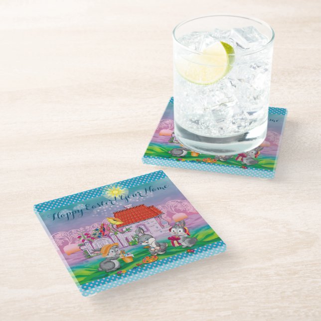 Dessous-de-verre En Verre Bébé lapin petit (Incliné)