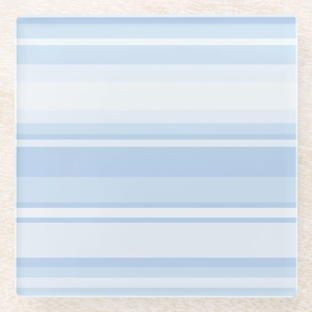 Dessous-de-verre En Verre Bébé rayures bleues (Devant)