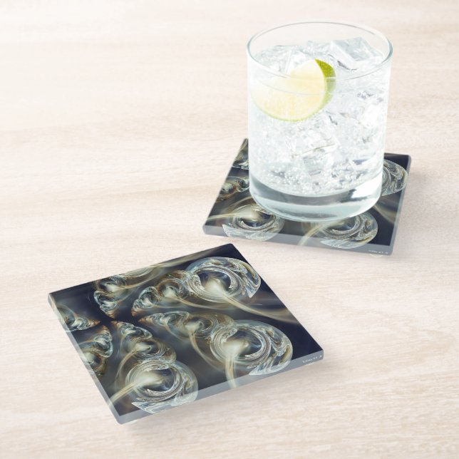 Dessous-de-verre En Verre Begird Abstrait (Incliné)