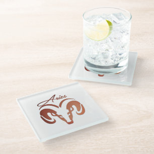 Dessous-de-verre En Verre Bélier en Bronze du zodiaque