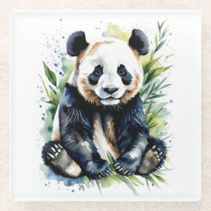 Dessous-de-verre En Verre Belle aquarelle Panda Bear