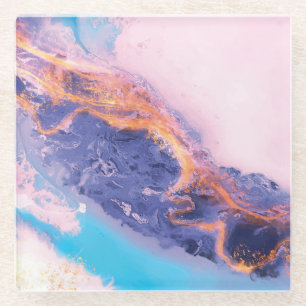 Dessous-de-verre En Verre Belle aquarelle texturée Abstraite