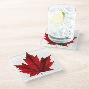 Dessous-de-verre En Verre Belle feuille d'érable d'automne
