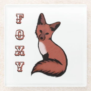Dessous-de-verre En Verre Belle Renard rouge Foxy