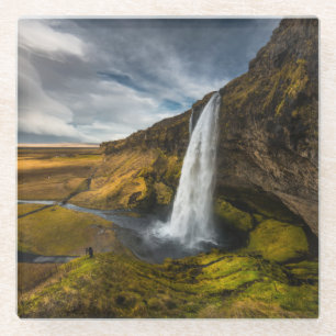 Dessous-de-verre En Verre Belle vue de paysage de Seljalandsfoss