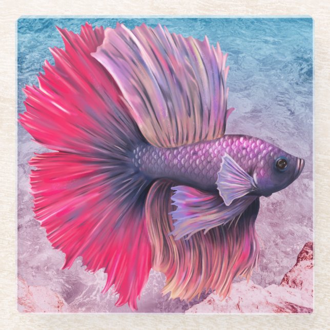 Dessous-de-verre En Verre Beta Fish (Devant)