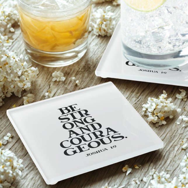 Dessous-de-verre En Verre Bible verse Joshua  (Créateur téléchargé)