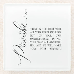 Dessous-de-verre En Verre Bible verse Proverbes Dessous de verre de verre