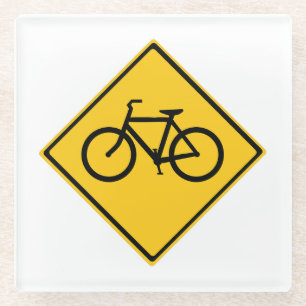 Dessous-de-verre En Verre Bicyclette pour panneau routier