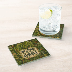 Dessous-de-verre En Verre Bienvenue dans la Jungle