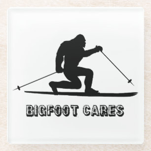 Dessous-de-verre En Verre Bigfoot Cares Telemark Ski