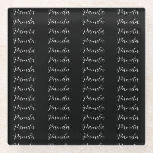 Dessous-de-verre En Verre Black Red Minimalist Ajouter un nom personnalisé