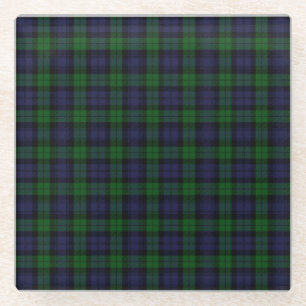 Dessous-de-verre En Verre Black Watch Tartan Plaid Scottish Plaid Motif