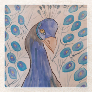 Dessous-de-verre En Verre Bleu 