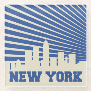 Dessous-de-verre En Verre Bleu de New York