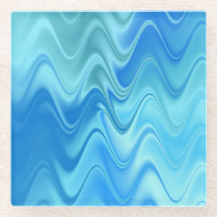 Dessous-de-verre En Verre Bleu foncé Abstrait