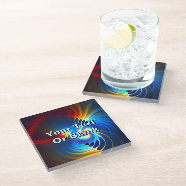 Dessous-de-verre En Verre Bleu gravitationnel (Incliné)