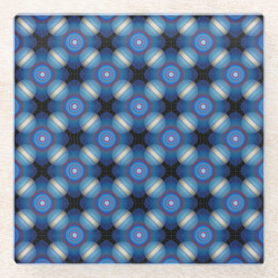 Dessous-de-verre En Verre Bleu Spacey Géométrique