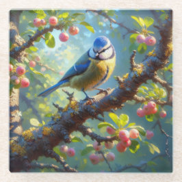 Dessous-de-verre En Verre Bleu Tit 1