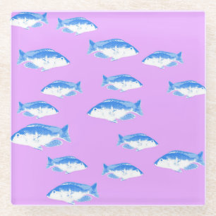 Dessous-de-verre En Verre Blue fish on lilac