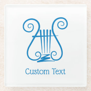 Dessous-de-verre En Verre Blue Lyre