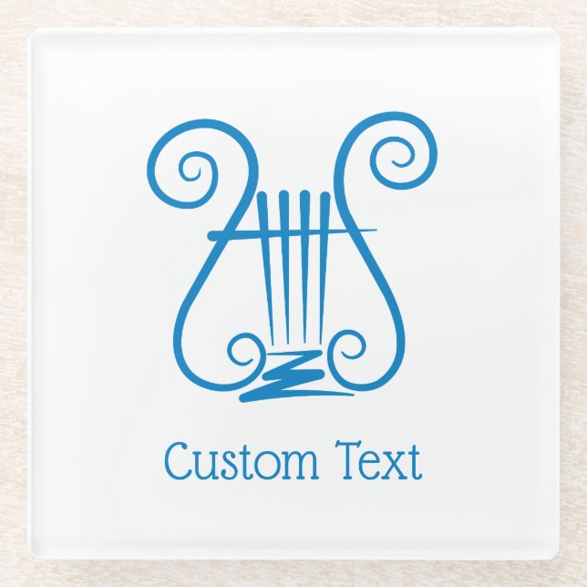 Dessous-de-verre En Verre Blue Lyre (Devant)